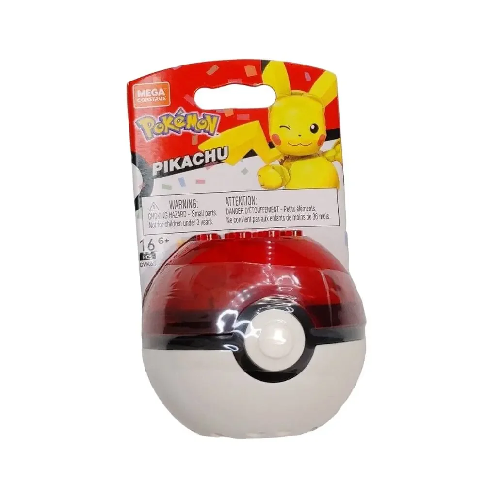 Mega Construx Pokemon Evergreen Poke Ball Pikachu Translucent Sealed Kid Toy NEW